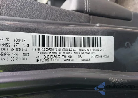 2019 Dodge Durango Gt Awd z USA, uszkodzony, nr VIN 1C4RDJDG7KC771369